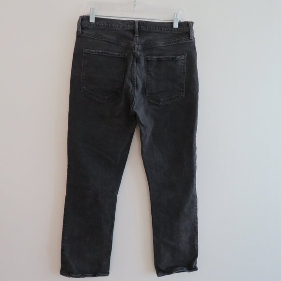 AGOLDE Riley High Rise Straight Crop (Stretch) Jeans in Panoramic Black Size 31 - Picture 9 of 14